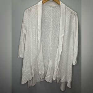 Eileen Fisher Linen Cotton Blend White Cardigan